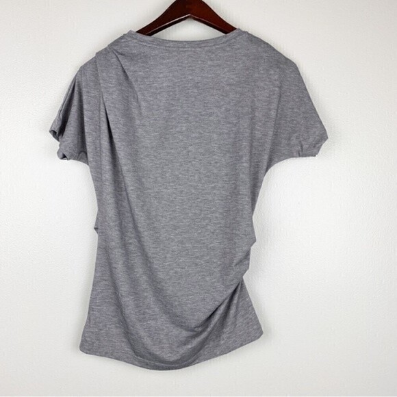 Athleta Essence Pleated Ruched Lightweight Short Sleeve Tee Gray Size XXS - Picture 4 of 6